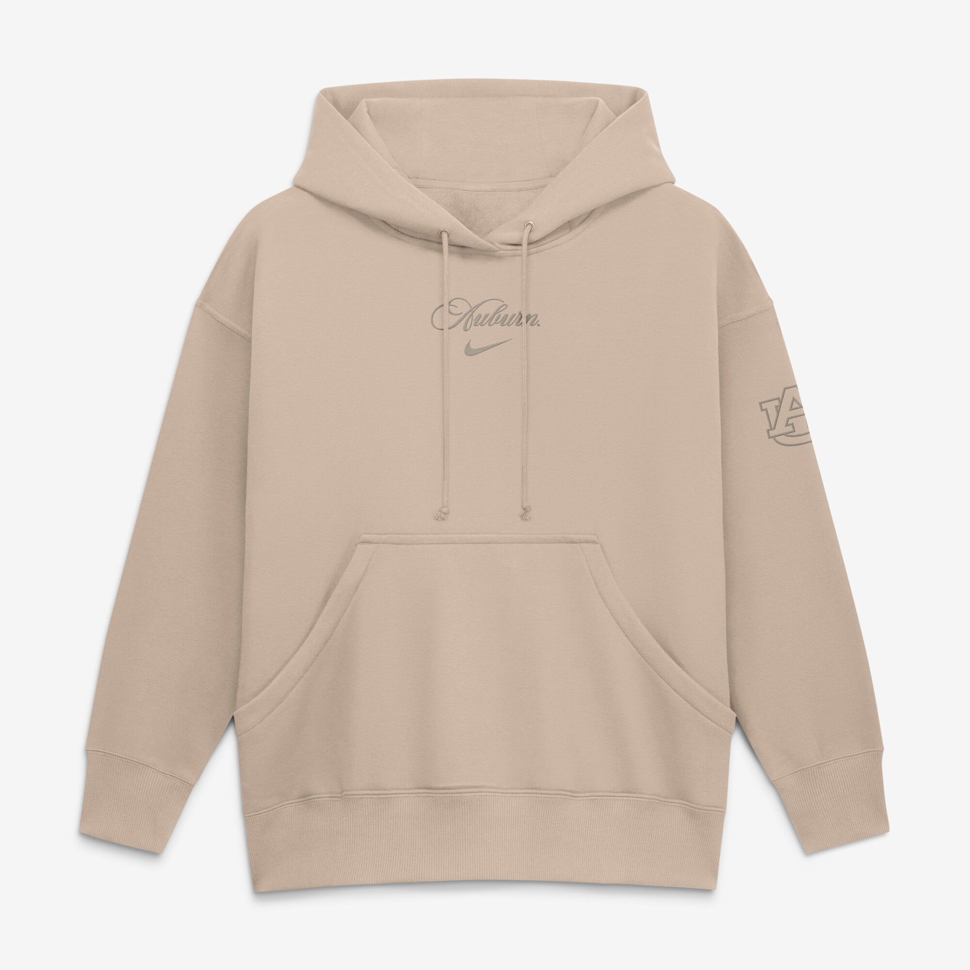Women's Nike Tan Auburn Tigers Neutral Stance Phoenix Fleece Oversized Hoodie