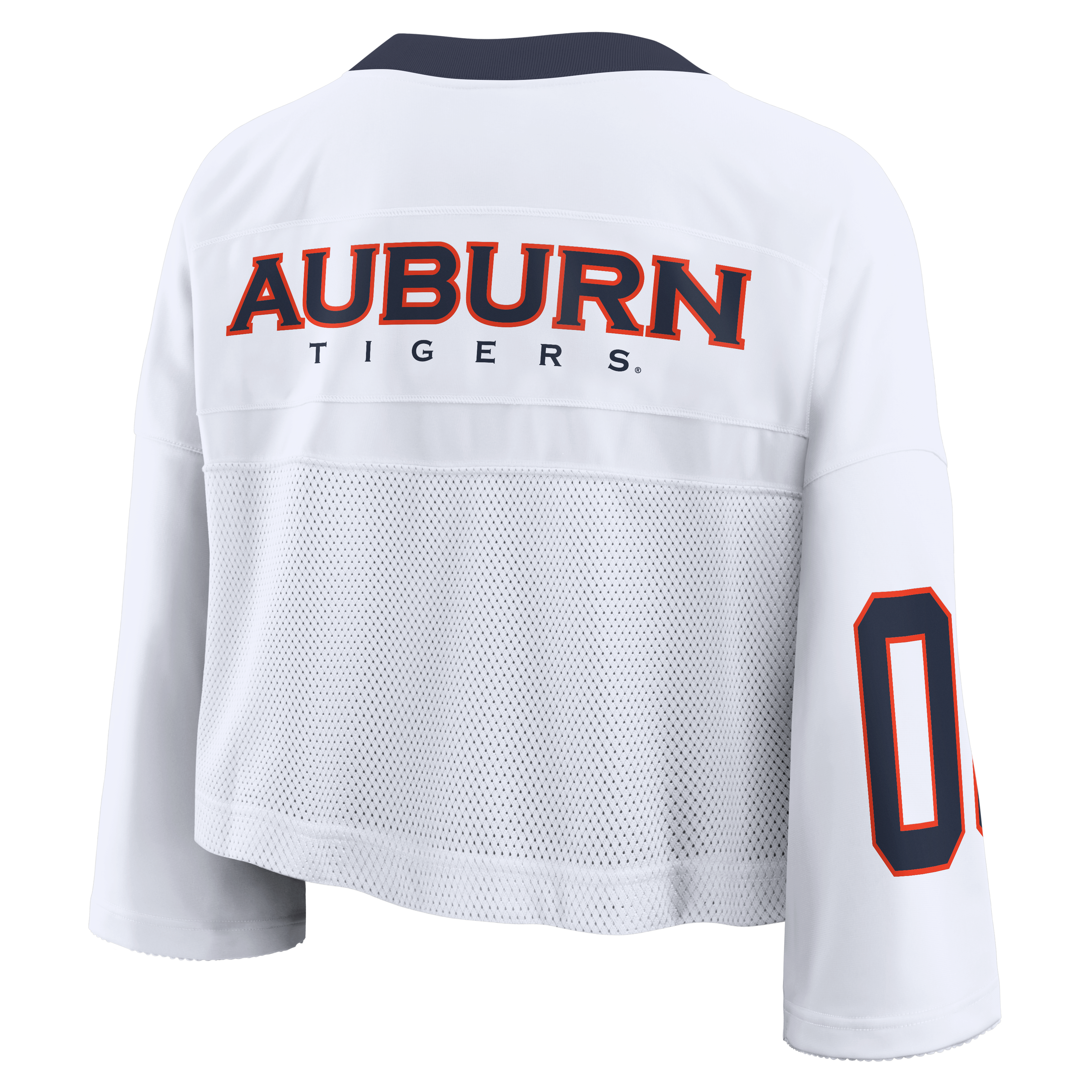 Women's Nike White Auburn Tigers Oversized Logo Cropped Fashion Jersey