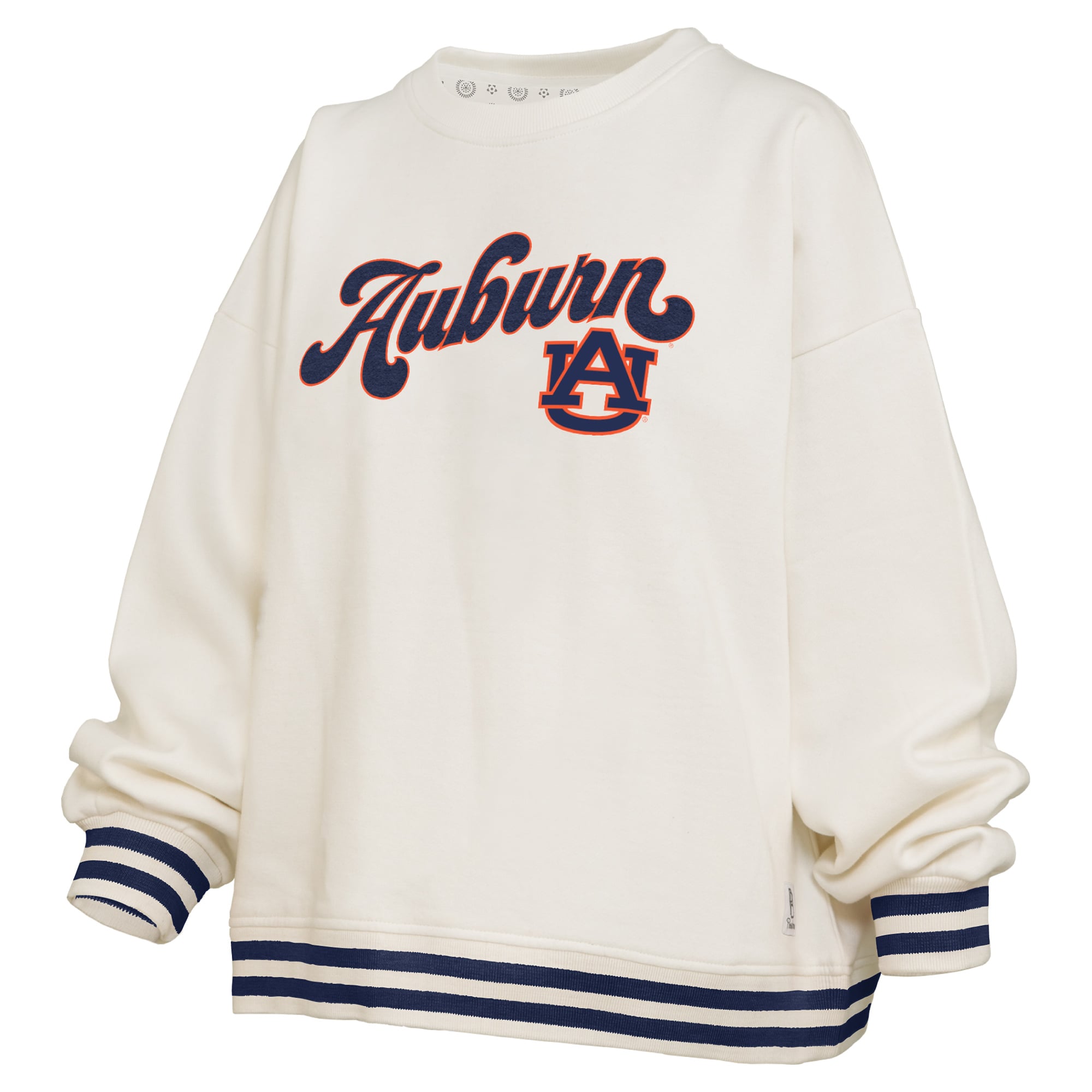 Sweat-shirt côtelé en chenille crème Auburn Tigers Bonanza de Pressbox pour femmes