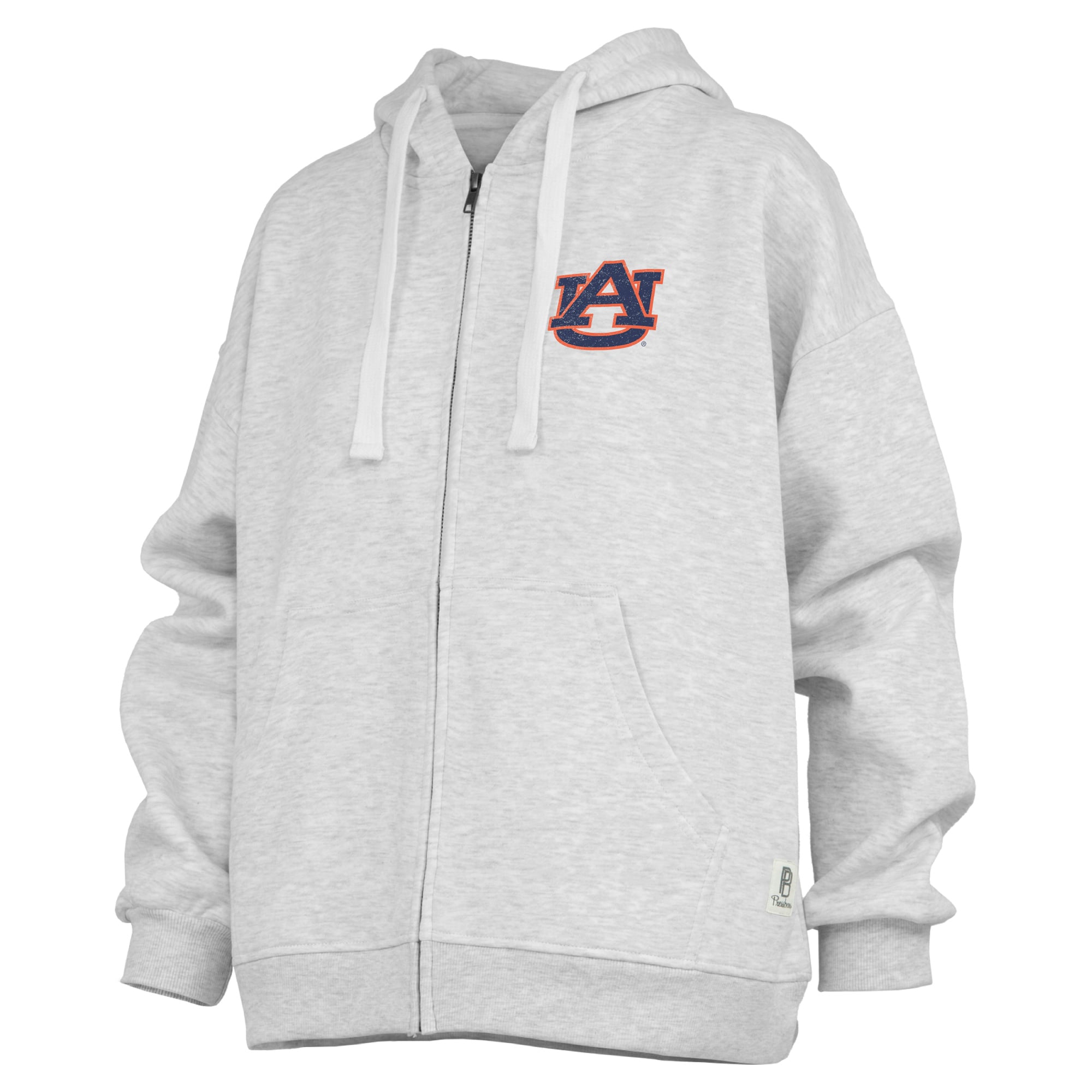 Sweat à capuche zippé Janise Auburn Tigers gris chiné pour femme, de la marque Pressbox.