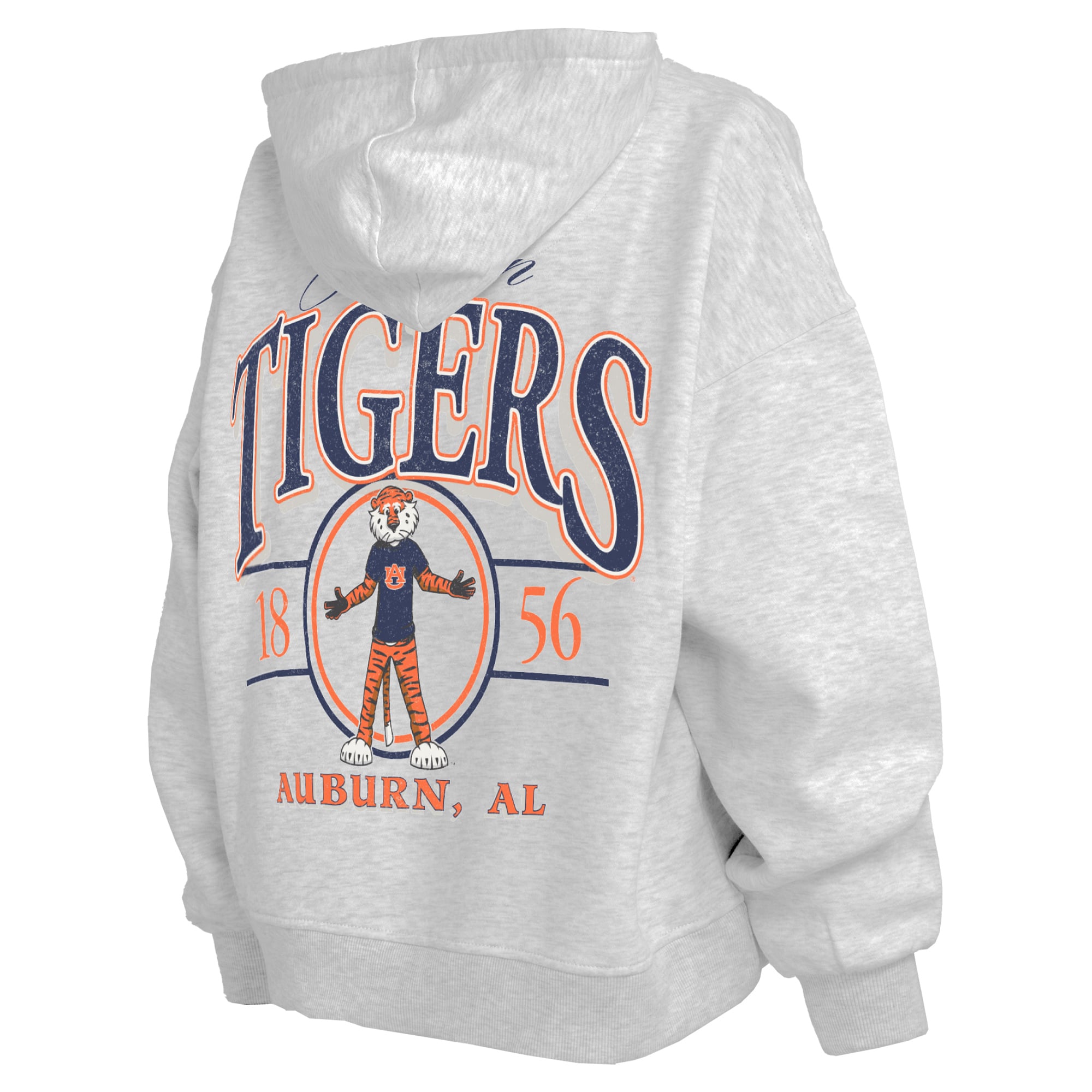 Sweat à capuche zippé Janise Auburn Tigers gris chiné pour femme, de la marque Pressbox.