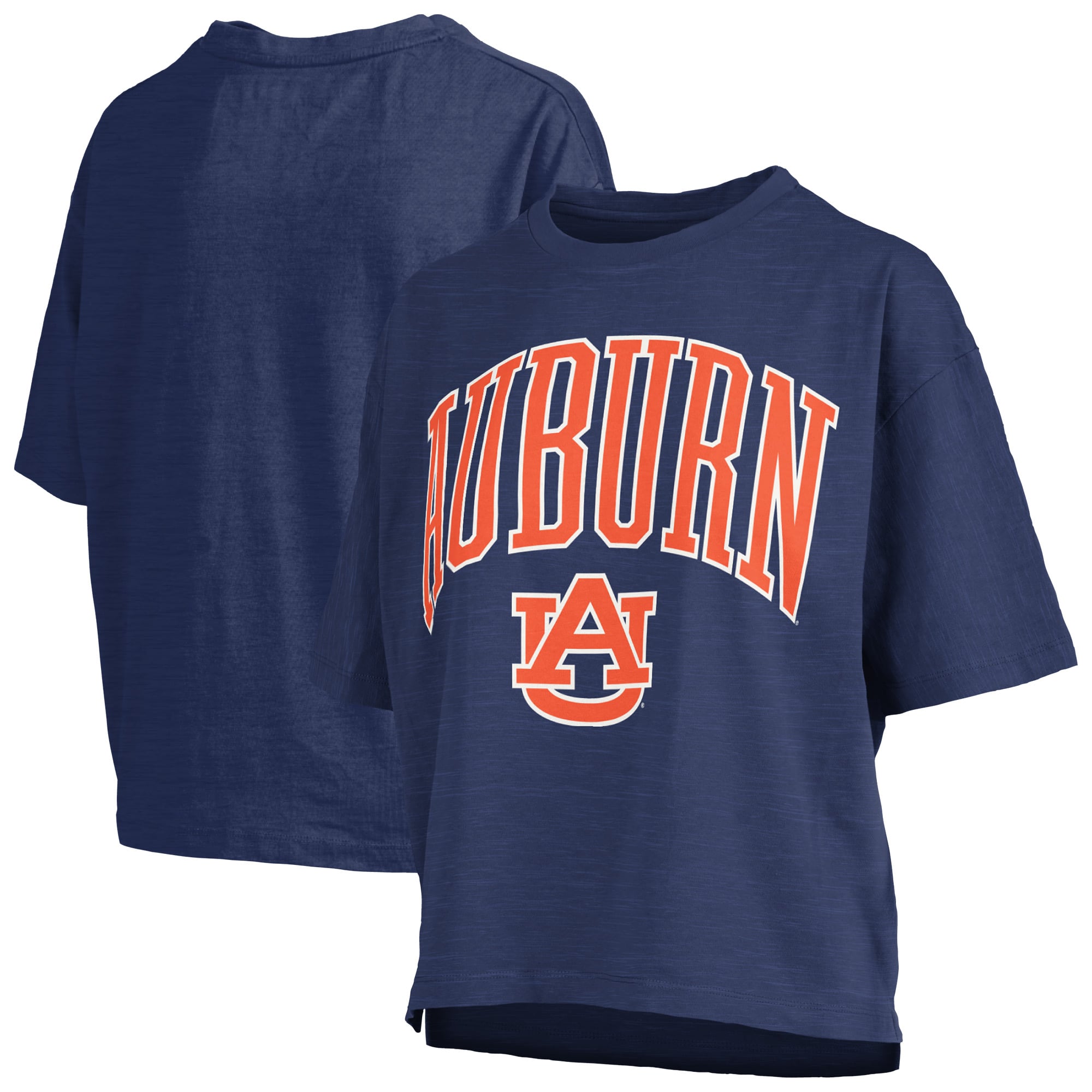 T-shirt oversize Pressbox Navy Auburn Tigers Nelson Arch Over Logo Slub pour femme
