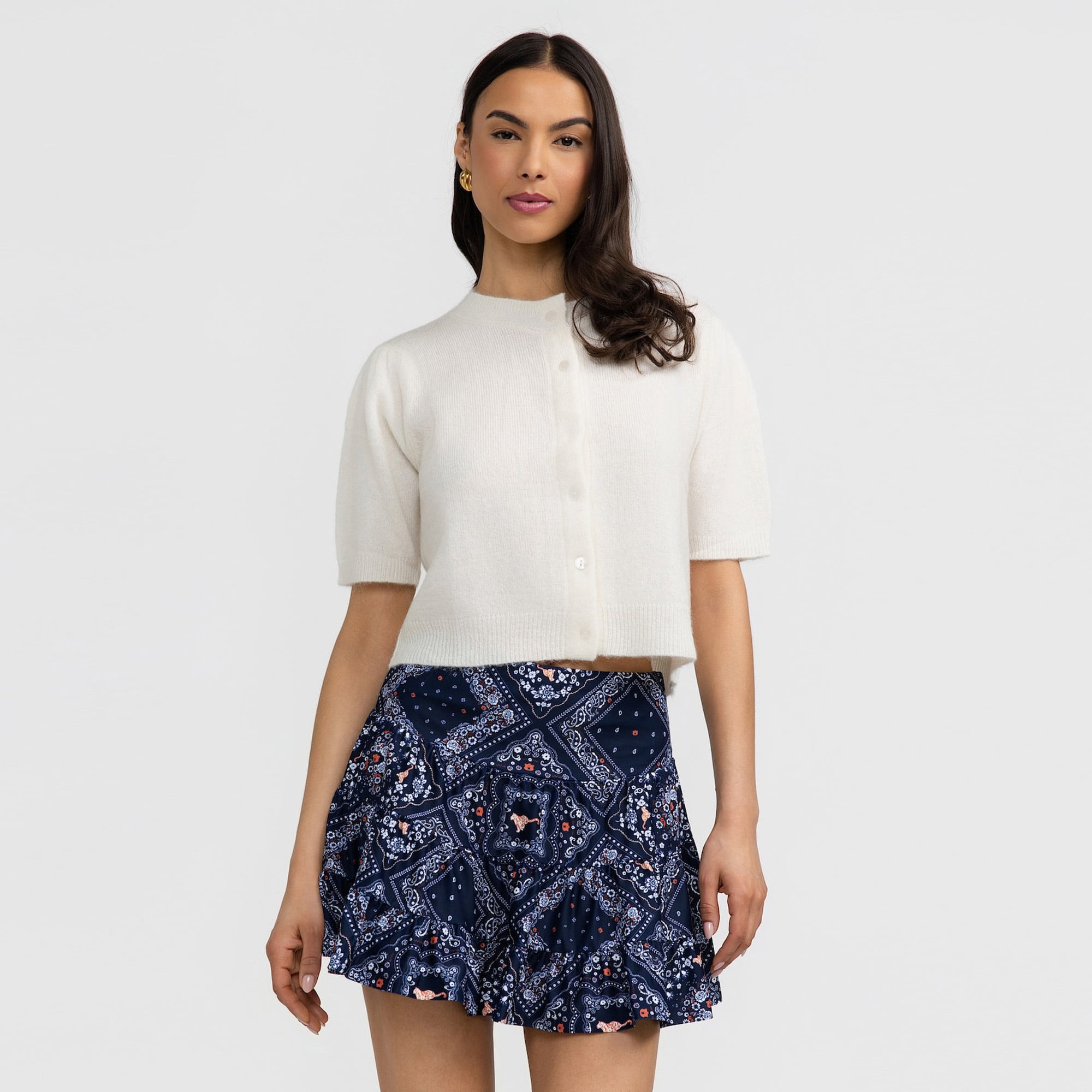 Women's Smith & Quinn Navy Auburn Tigers Avery Bandana Print Skort