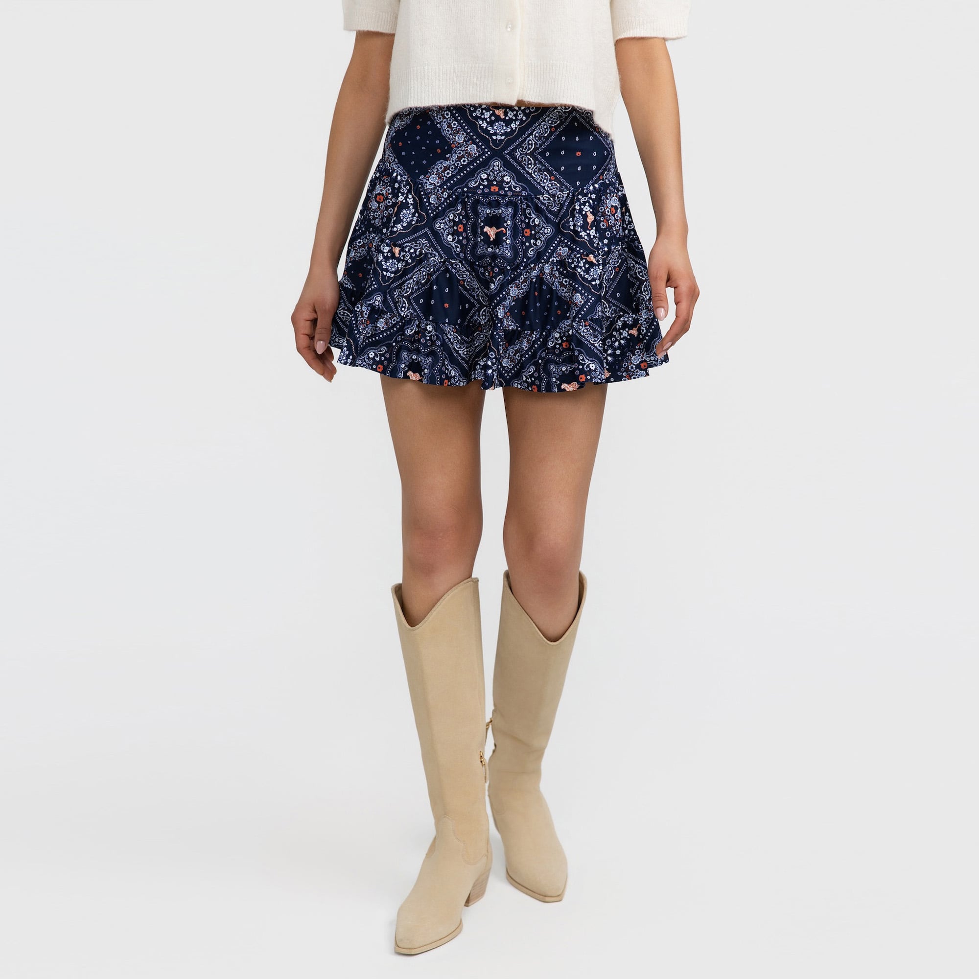 Women's Smith & Quinn Navy Auburn Tigers Avery Bandana Print Skort