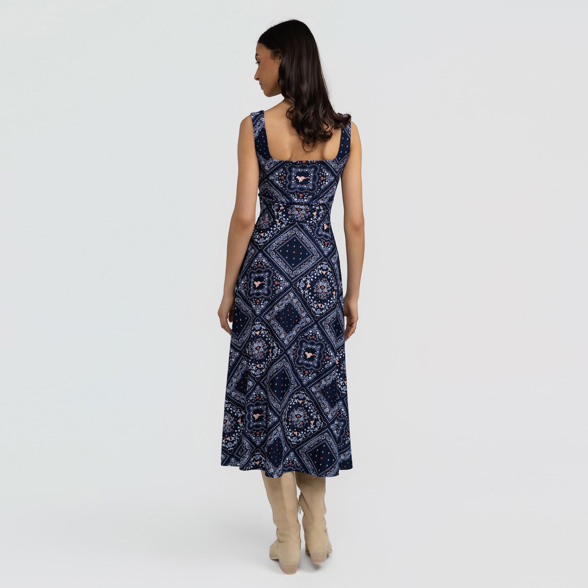 Women's Smith & Quinn Navy Auburn Tigers Deidra Bandana Print Maxi Dress