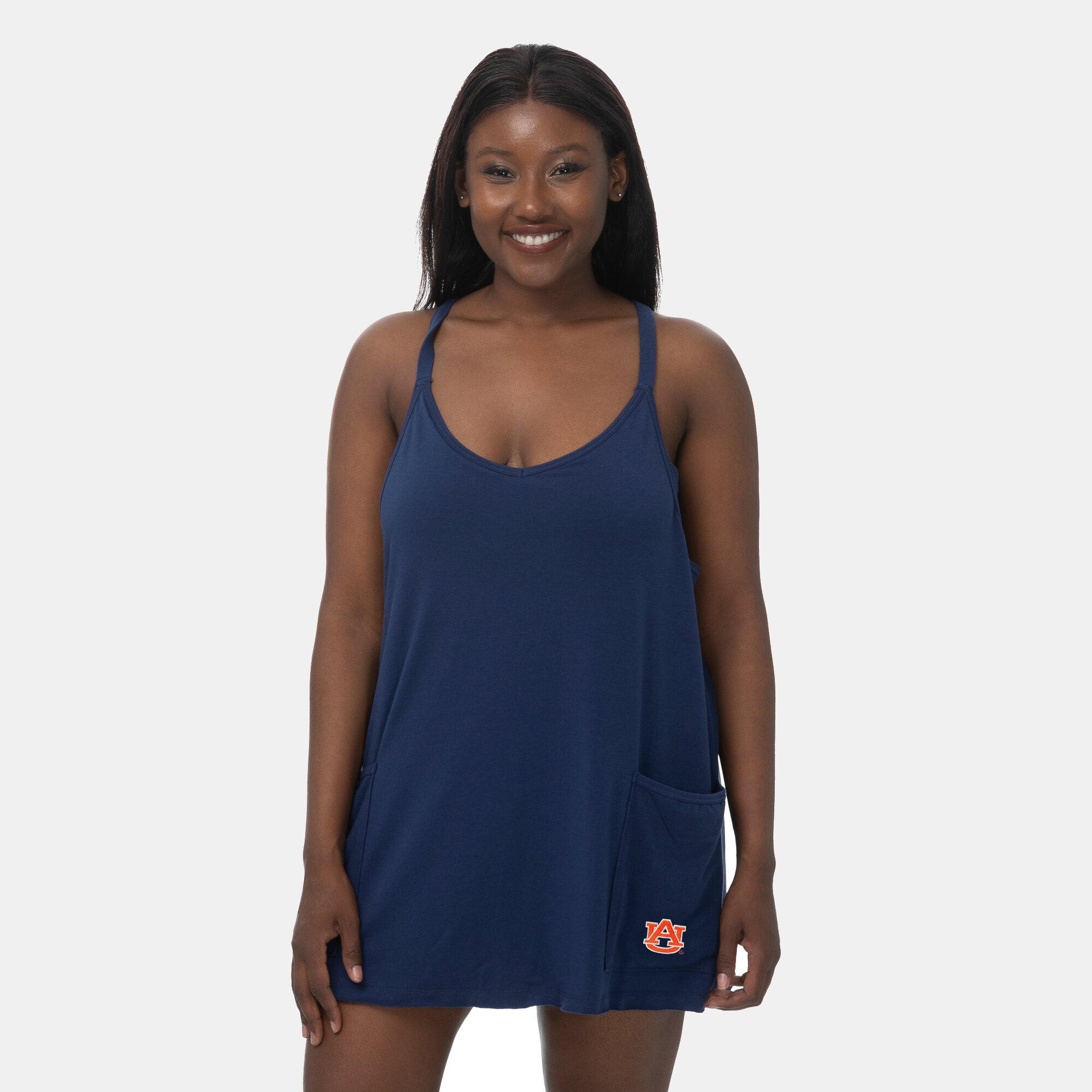 Robe-jupe-short à poches ZooZatz bleu marine Auburn Tigers pour femme