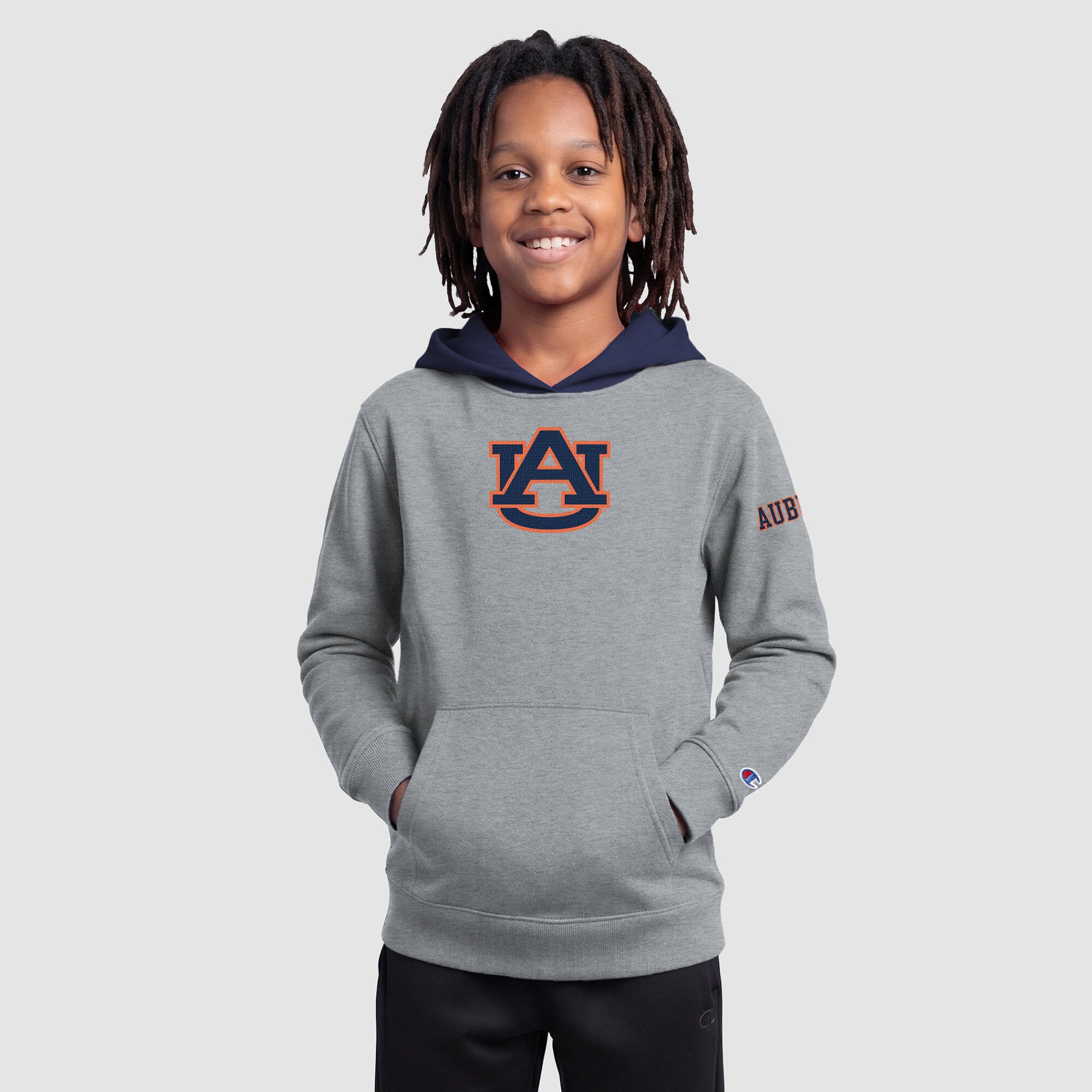 Youth Champion Heather Gray Auburn Tigers Fleece Hoodie