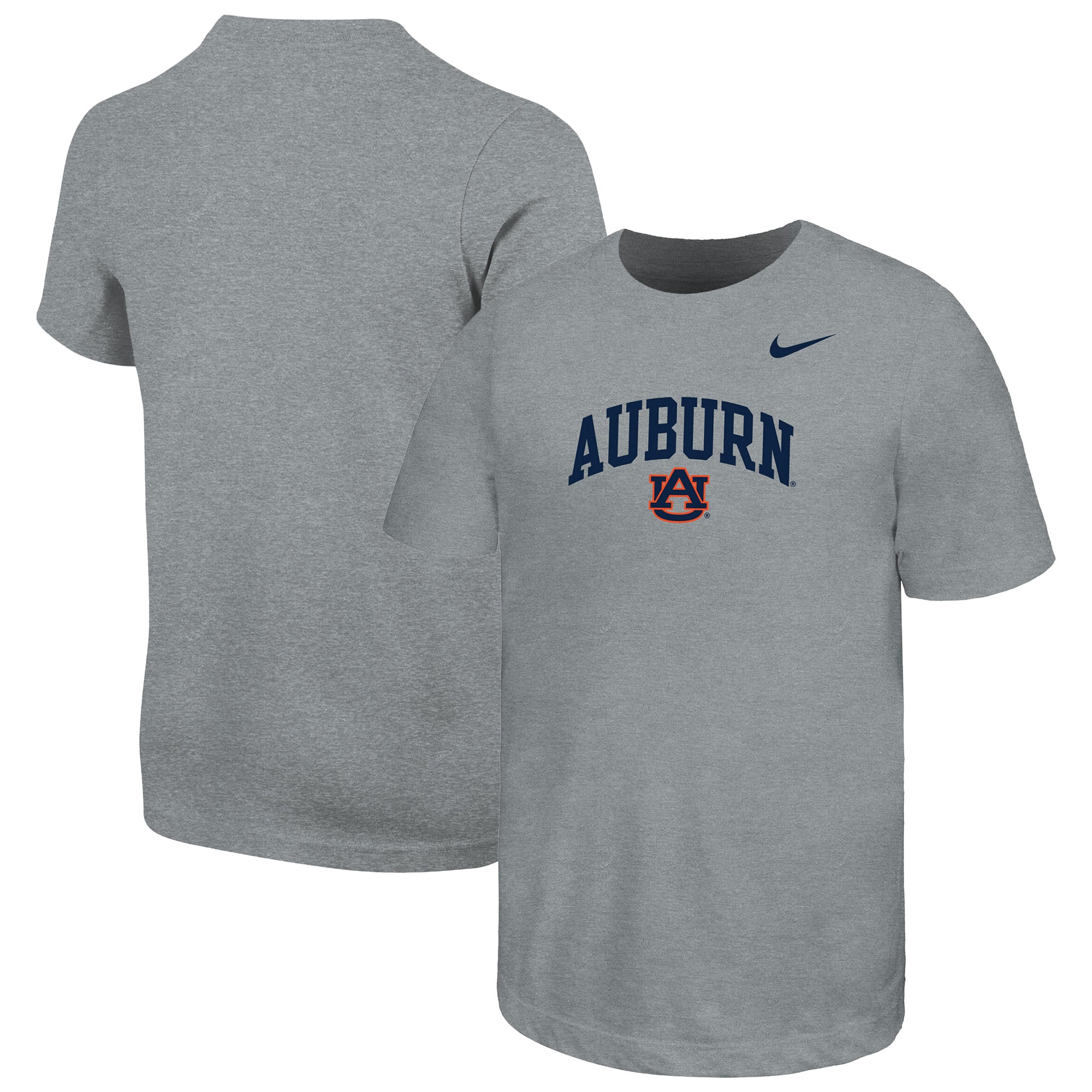 T-shirt Nike pour enfant, gris chiné, Auburn Tigers, logo arqué
