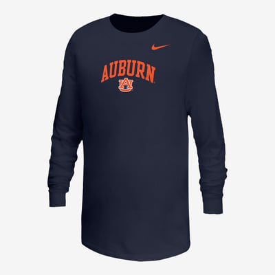  Auburn Tigers Nike Youth Arched Core Long Sleeve T-Shirt - Navy