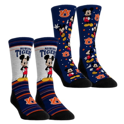  Auburn Tigers Rock Em Youth Mickey Mouse Two-Pack Crew Socks Set - Blue
