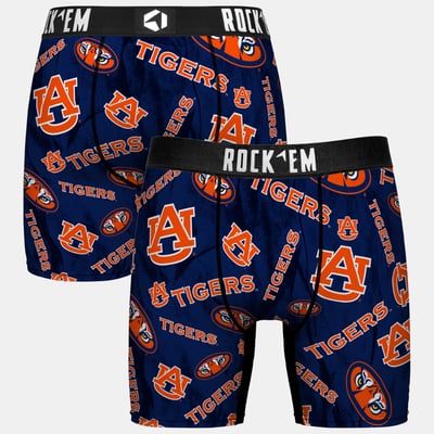  Auburn Tigers Rock Em Youth All Over Logo Boxer Briefs - Navy