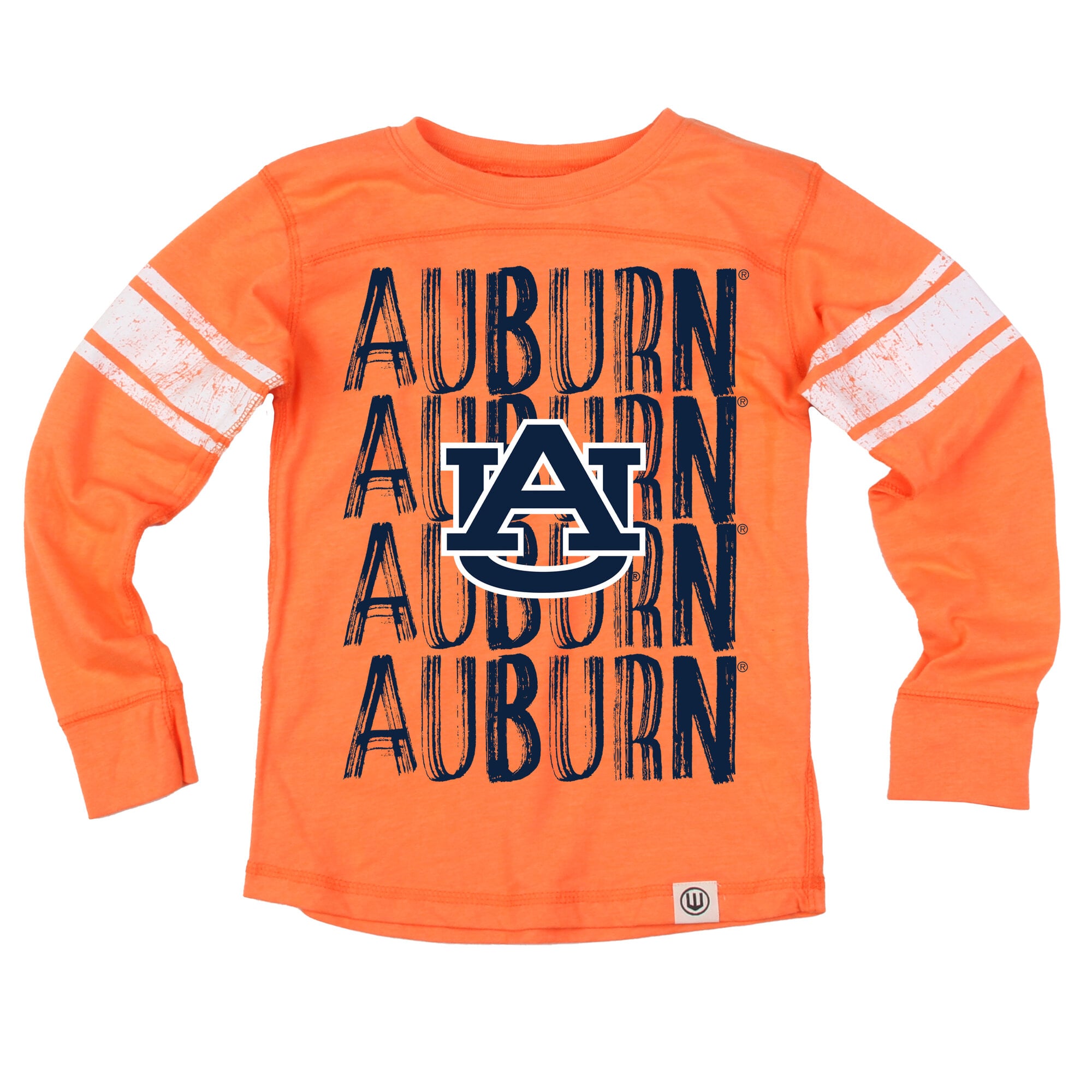 T-shirt de football à manches longues orange Auburn Tigers pour jeunes Wes & Willy