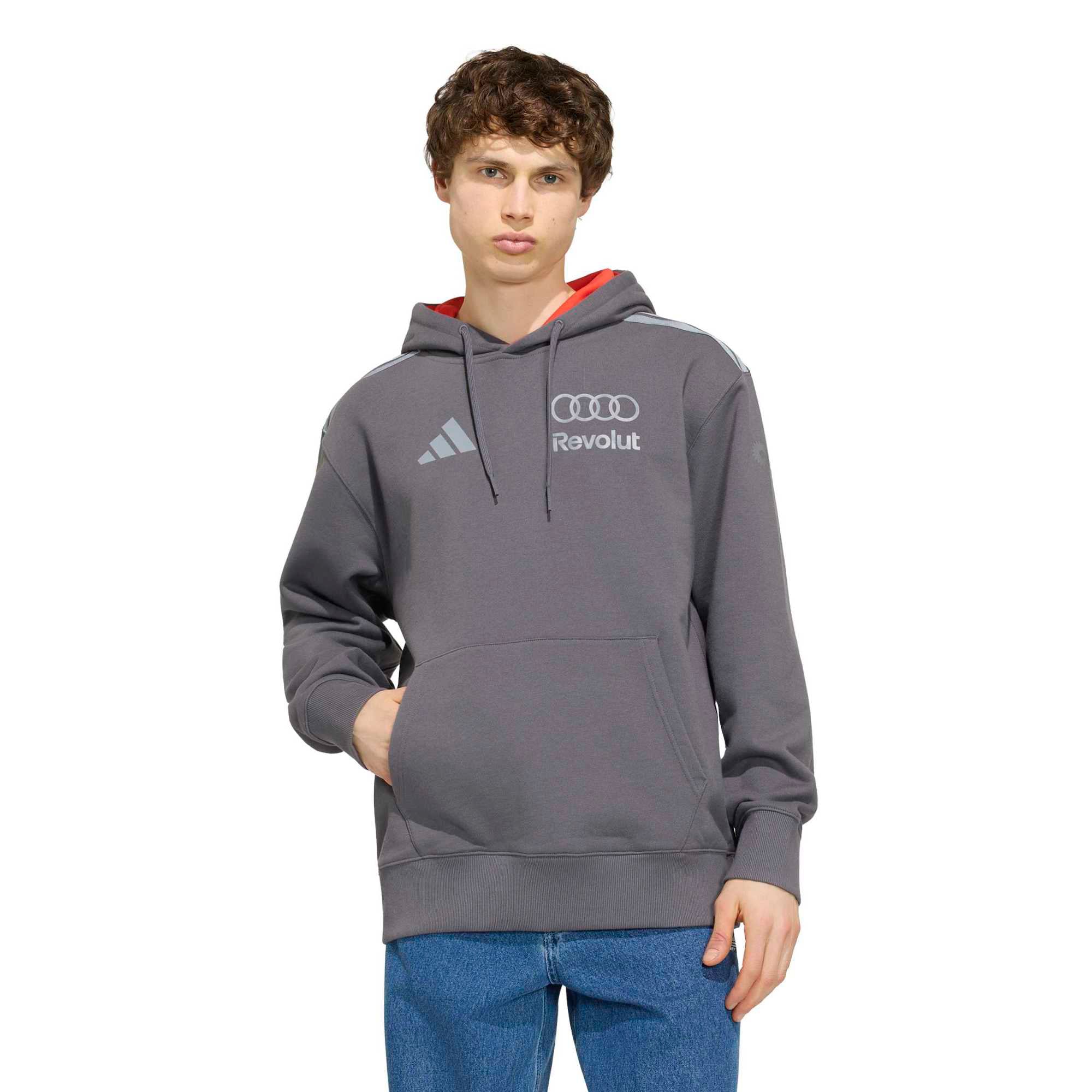 Sweat à capuche adidas Charcoal Audi F1 Authentic Driver pour homme