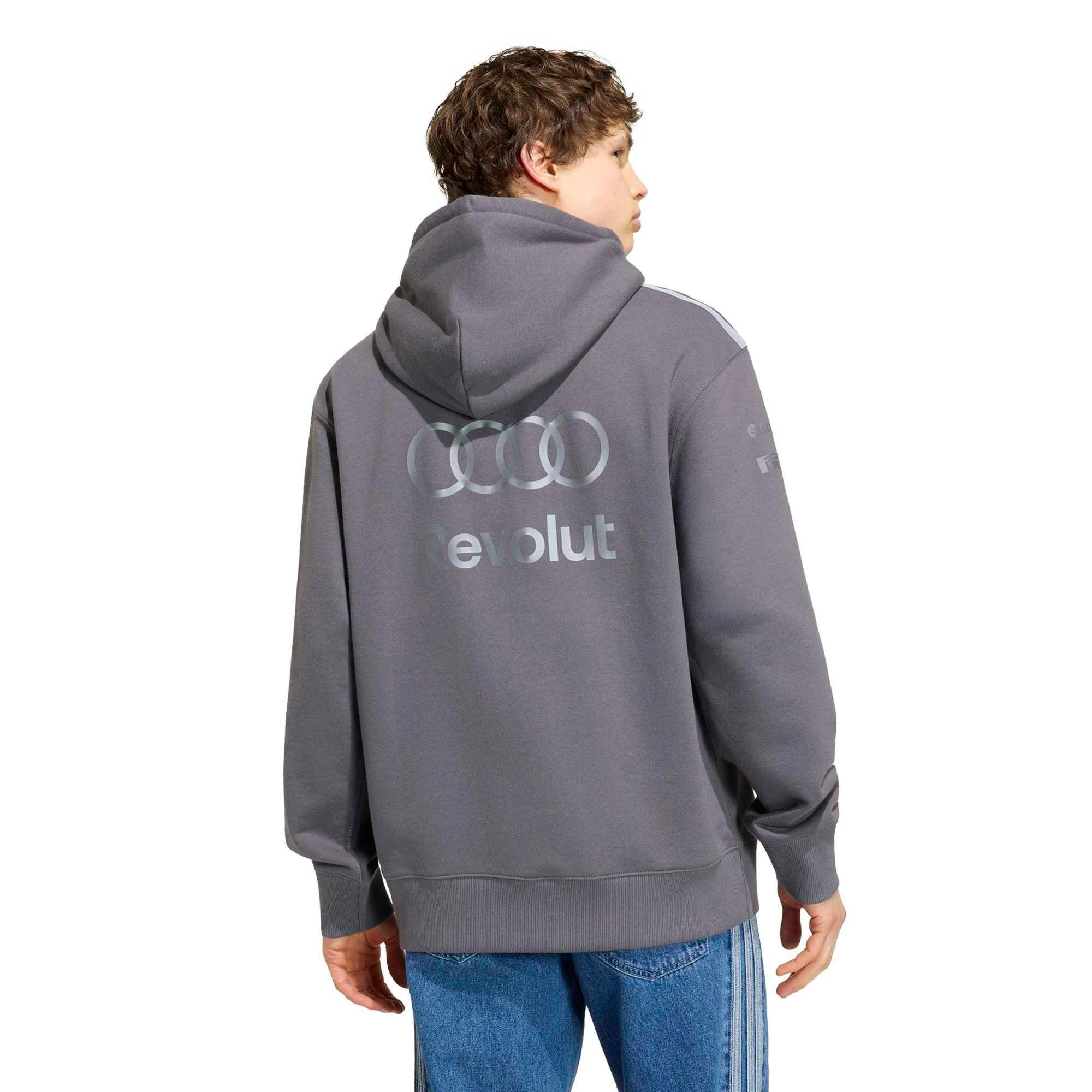 Sweat à capuche adidas Charcoal Audi F1 Authentic Driver pour homme