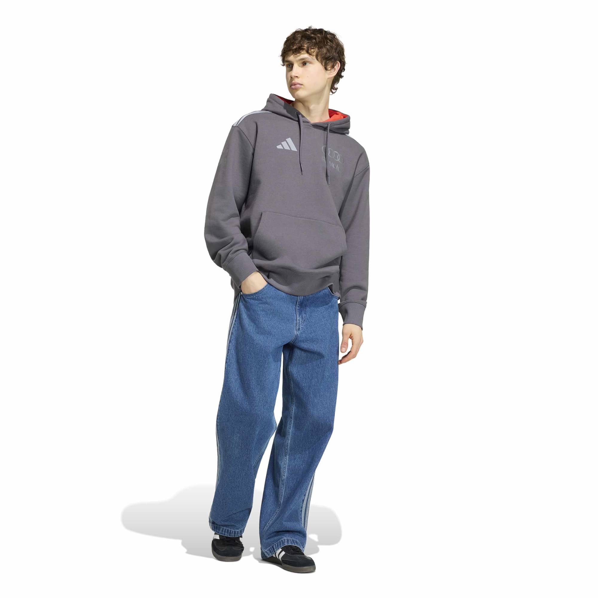 Sweat à capuche adidas Charcoal Audi F1 Authentic Driver pour homme