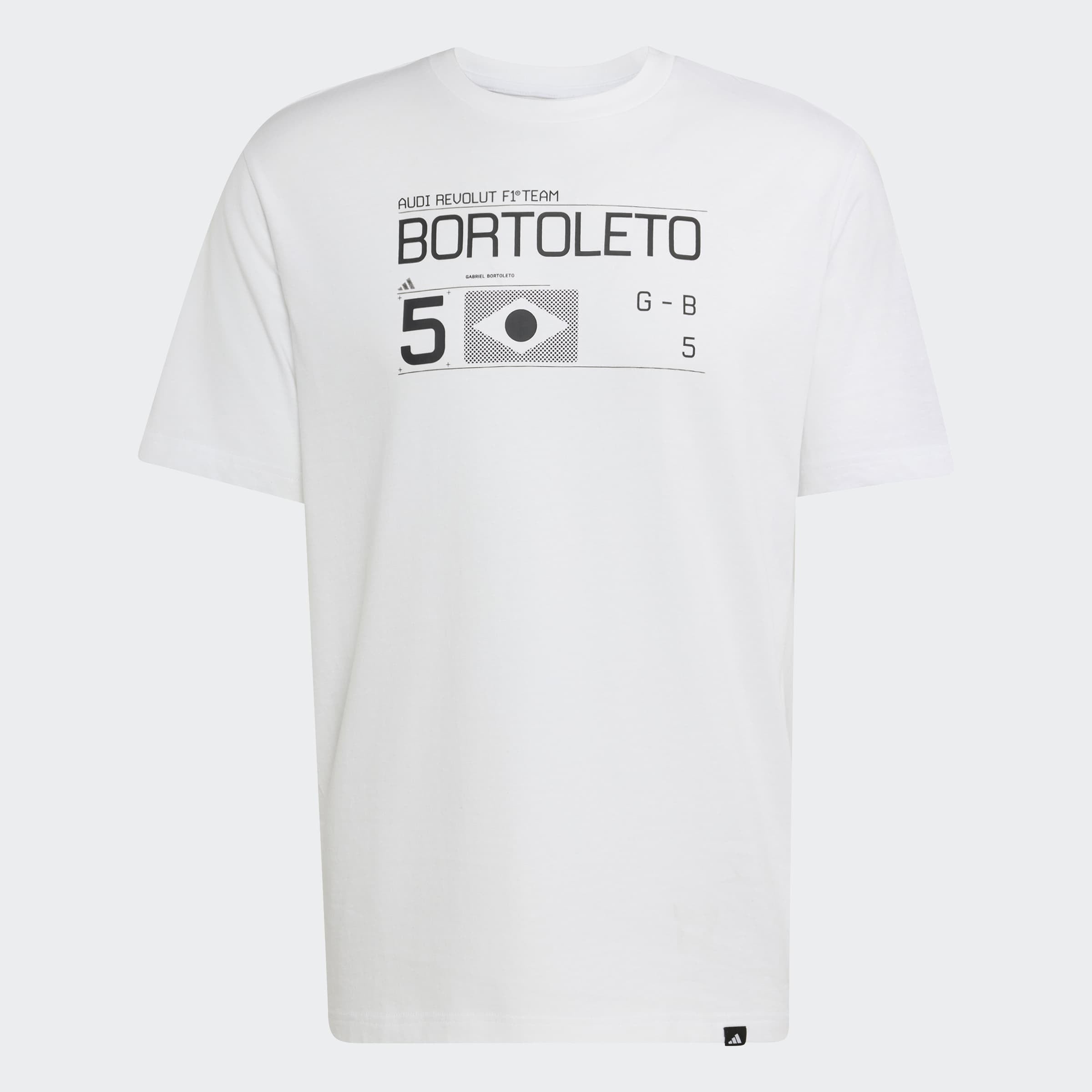 T-shirt graphique adidas Audi Gabriel Bortoleto blanc pour homme