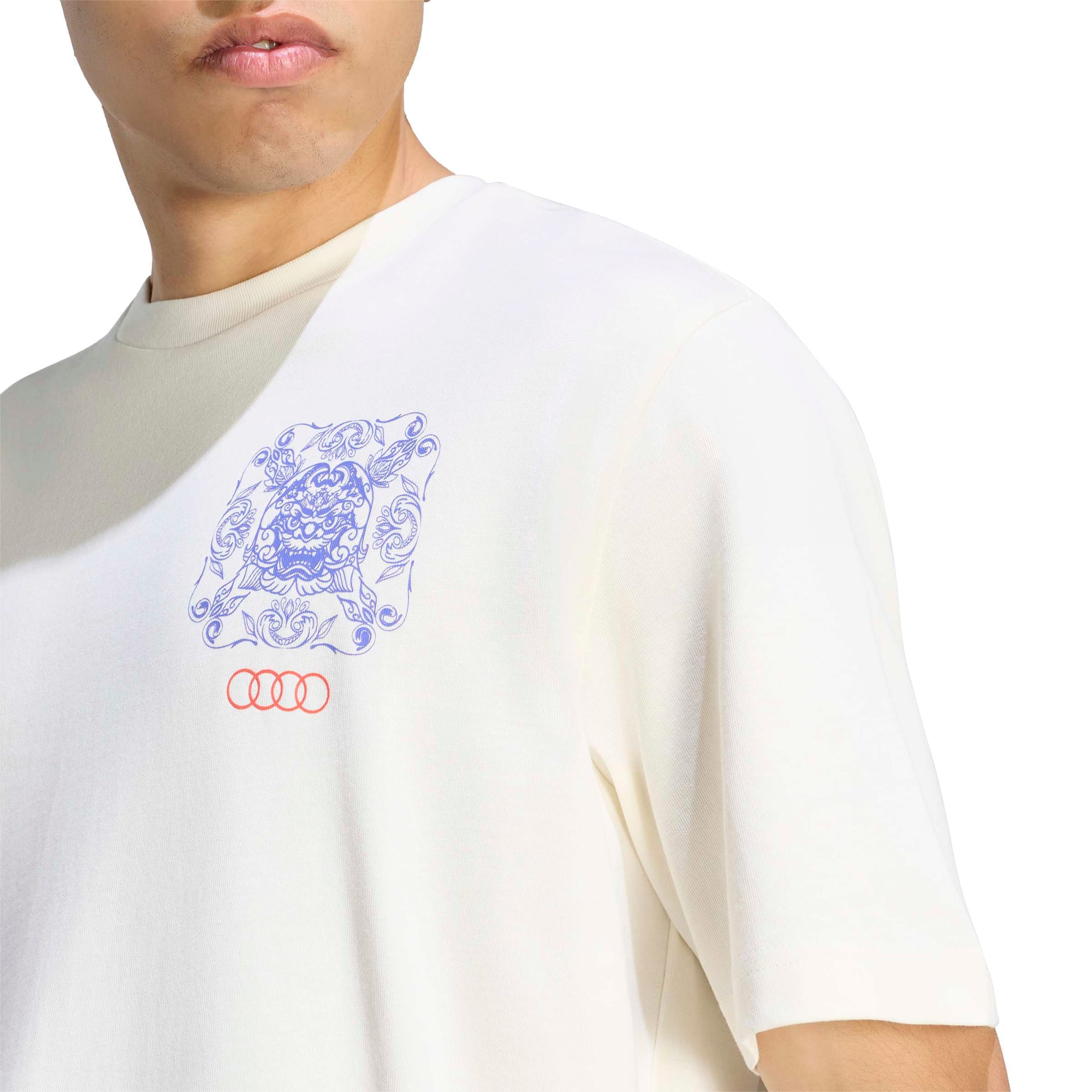 T-shirt blanc adidas pour homme, édition Audi Grand Prix de Singapour