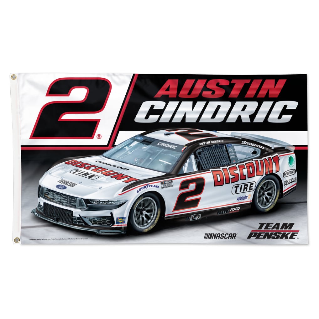 Drapeau de luxe simple face Austin Cindric WinCraft 3 pi x 5 pi