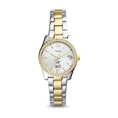 Austin Community College Fossil Women's Scarlette Mini Two-Tone Stainless Steel Watch - Silver/Gold
