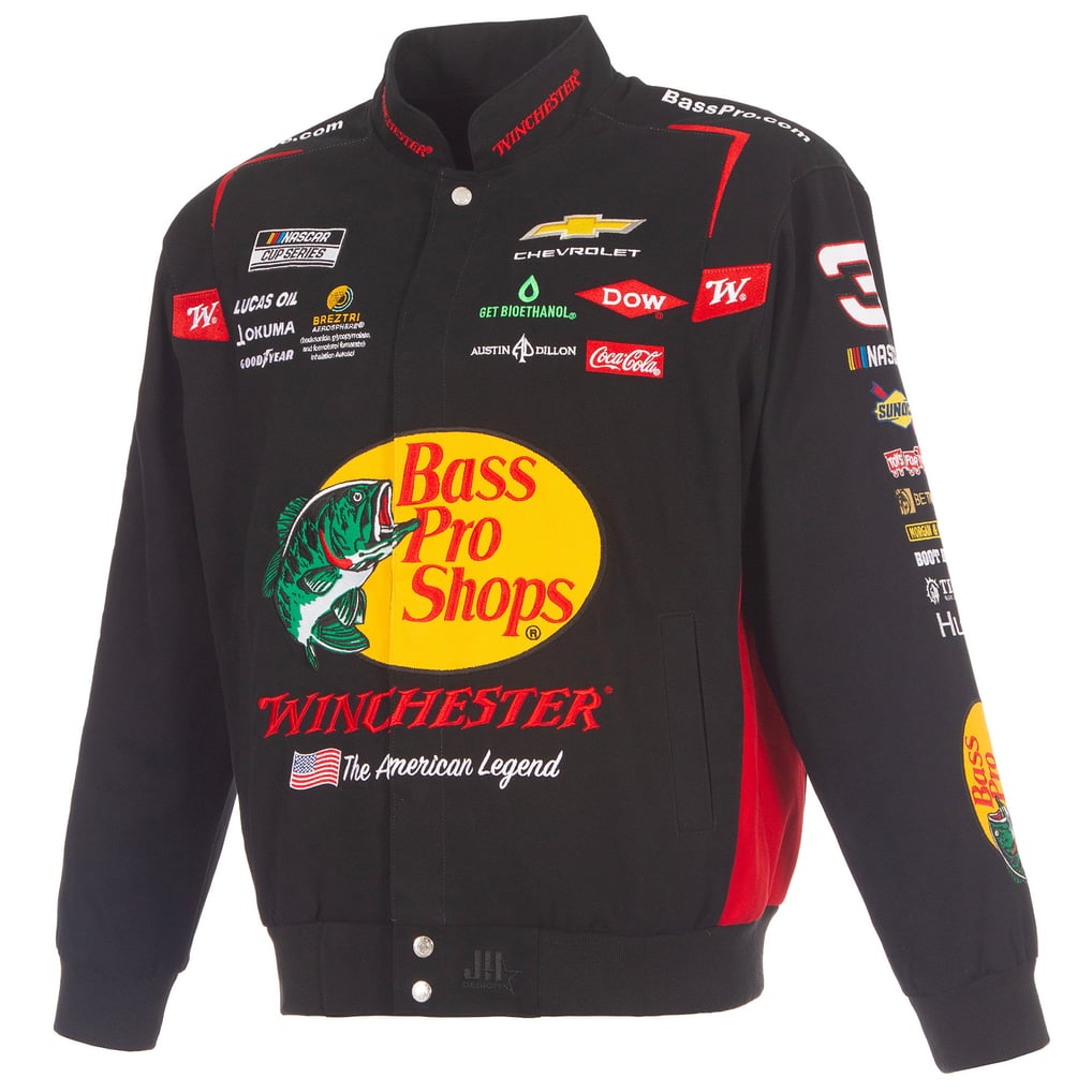 Men's Austin Dillon JH Design Black 2026 Bass Pro Shops Full-Snap Twill ...