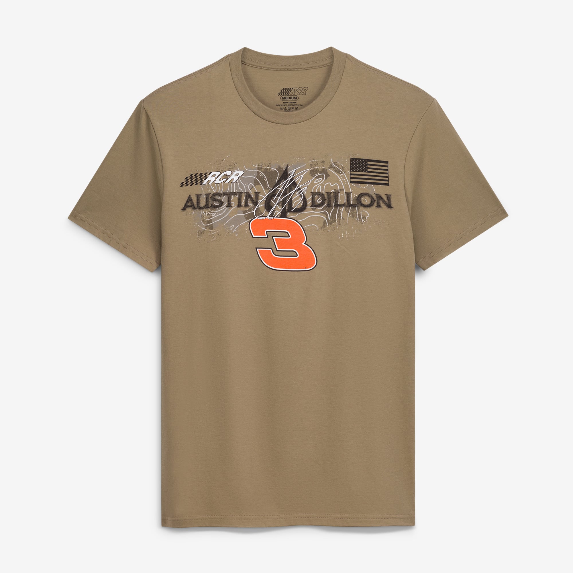 Men's Richard Childress Racing Team Collection  Brown Austin Dillon #3 Bass Pro Shops T-Shirt