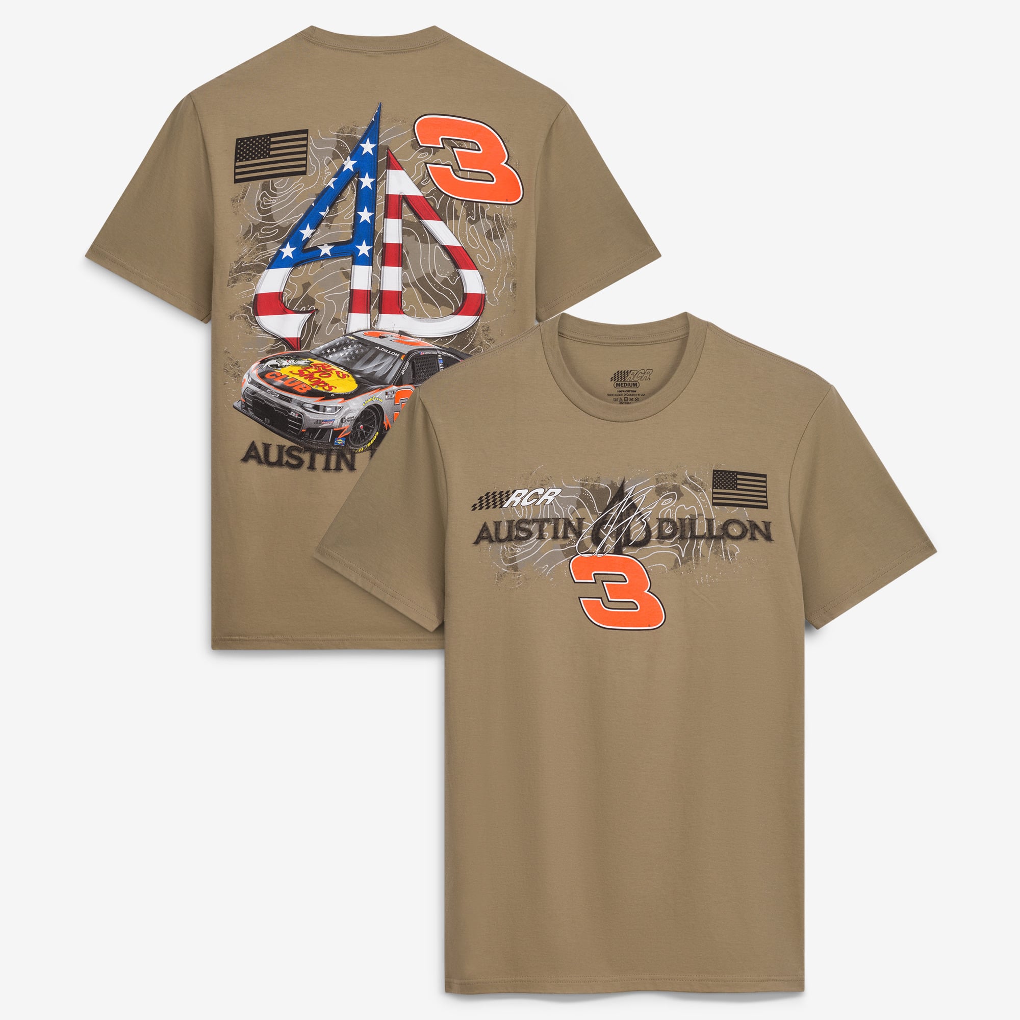 Men's Richard Childress Racing Team Collection  Brown Austin Dillon #3 Bass Pro Shops T-Shirt