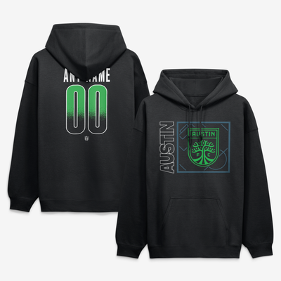 Austin FC  Home Field Pop Personalized Name & Number Hoodie - Black
