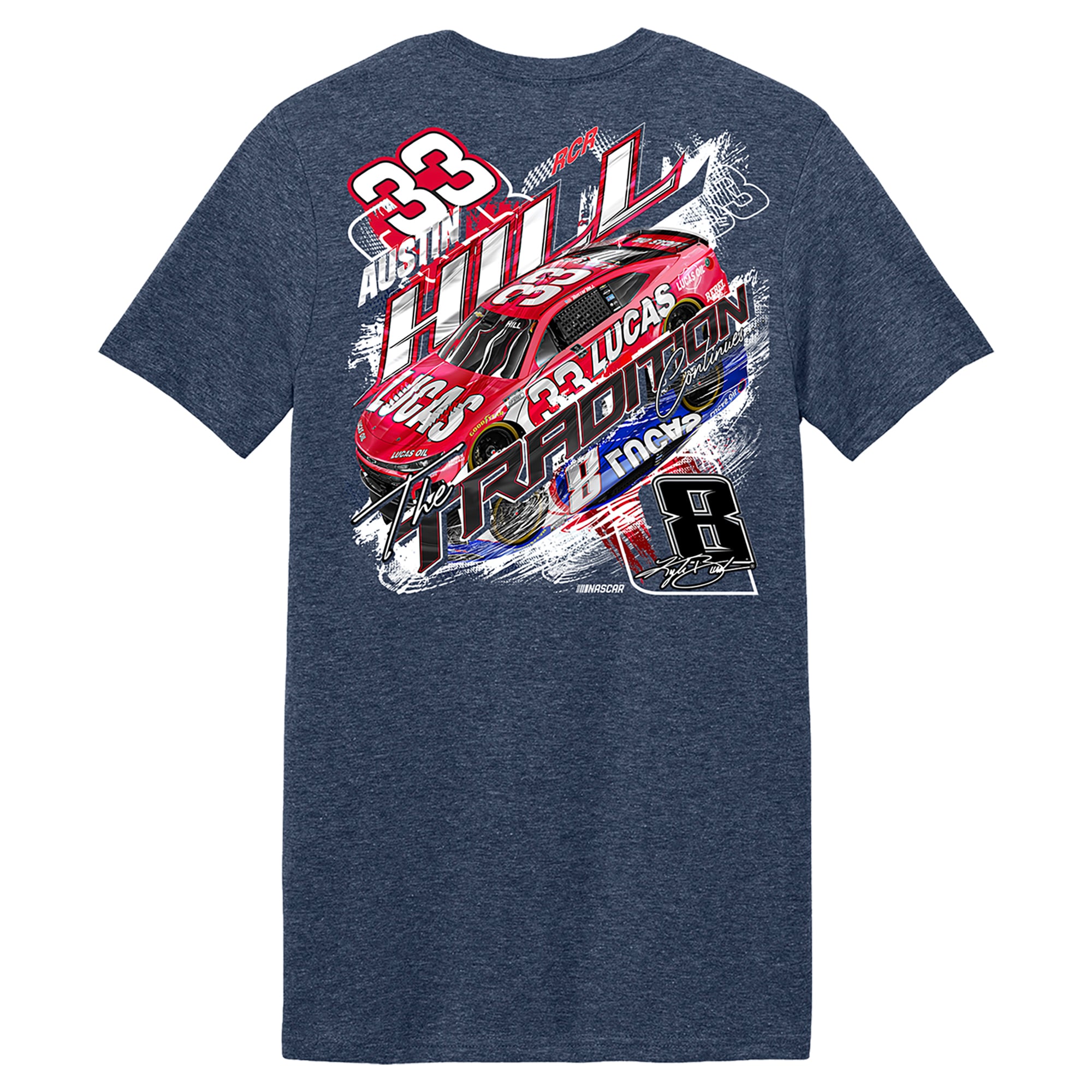 T-shirt homme classique bleu marine Austin Hill Lucas Oil