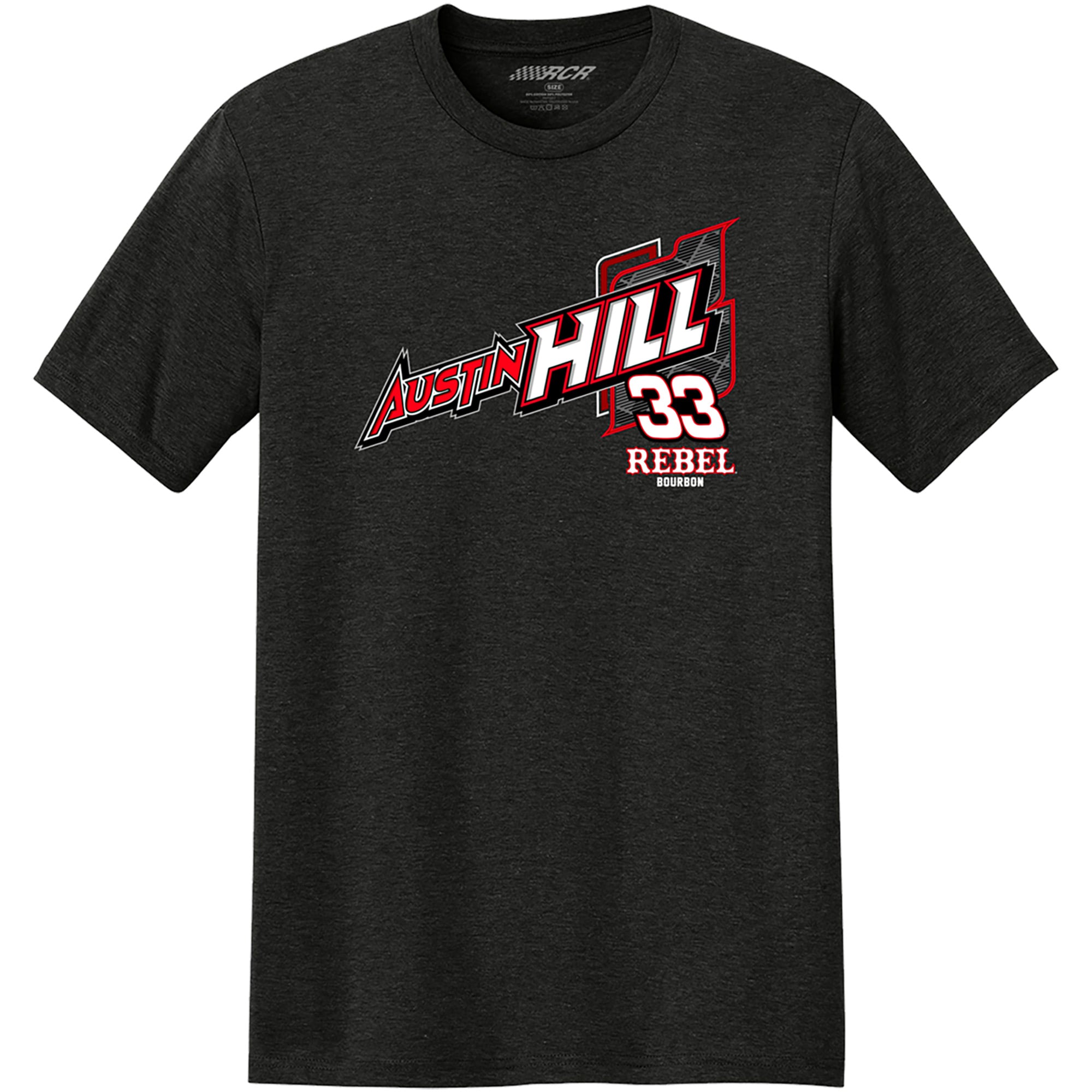 T-shirt homme Richard Childress Racing Team Collection Black Austin Hill #33 Rebel Bourbon Kyle Busch Tribute
