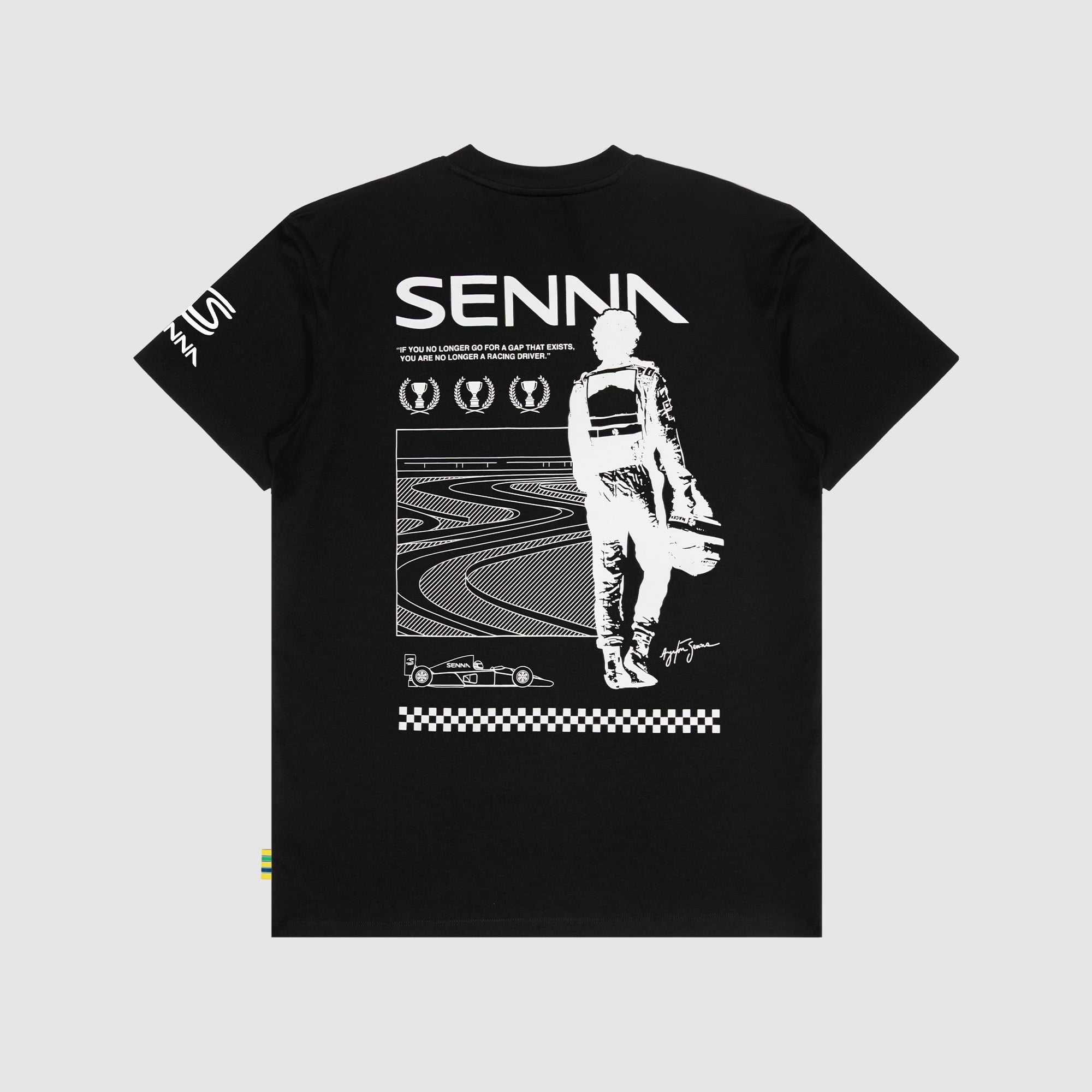 Men's Formula 1 Black Ayrton Senna World Champion T-Shirt