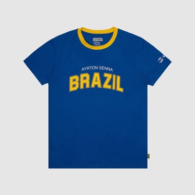 Ayrton Senna Formula 1 Brazil T-Shirt - Blue