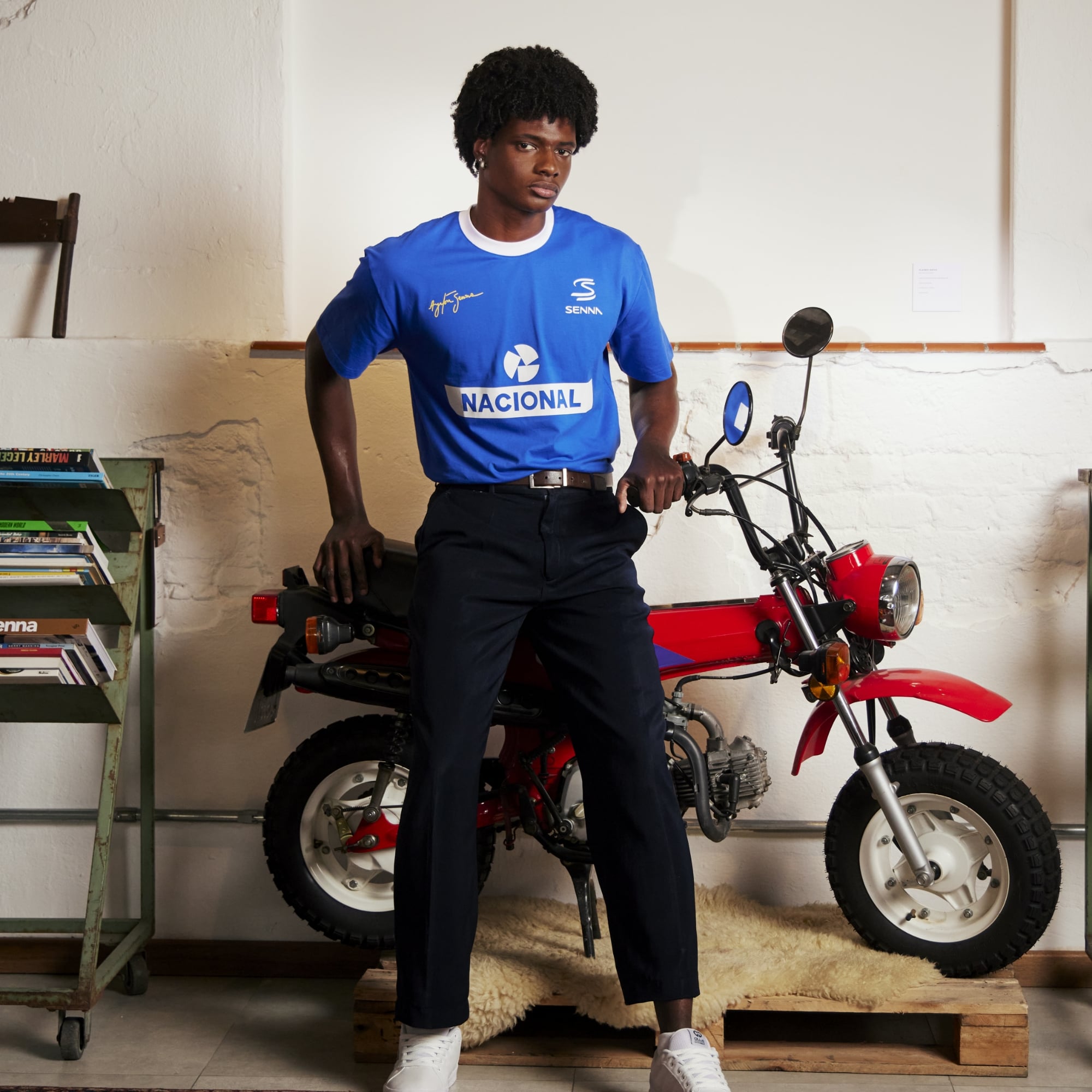 Men's Formula 1 Blue Ayrton Senna Nacional Ringer T-Shirt
