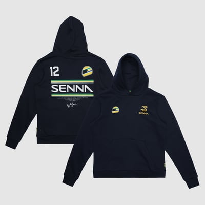 Ayrton Senna Formula 1 12 Hoodie - Navy