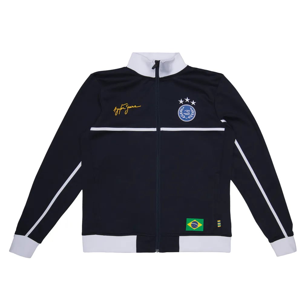Men's Formula 1 Navy Ayrton Senna Brazil Full-Zip Track Jacket