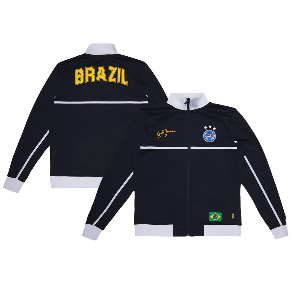 Men's Formula 1 Navy Ayrton Senna Brazil Full-Zip Track Jacket