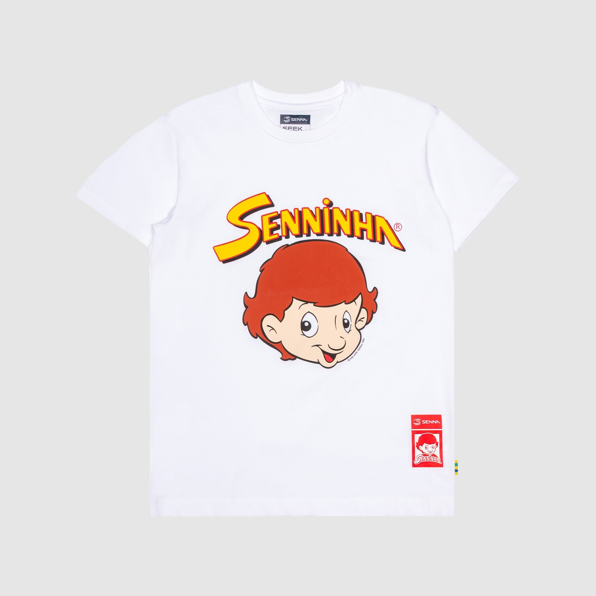 Men's Formula 1 White Ayrton Senna Face T-Shirt