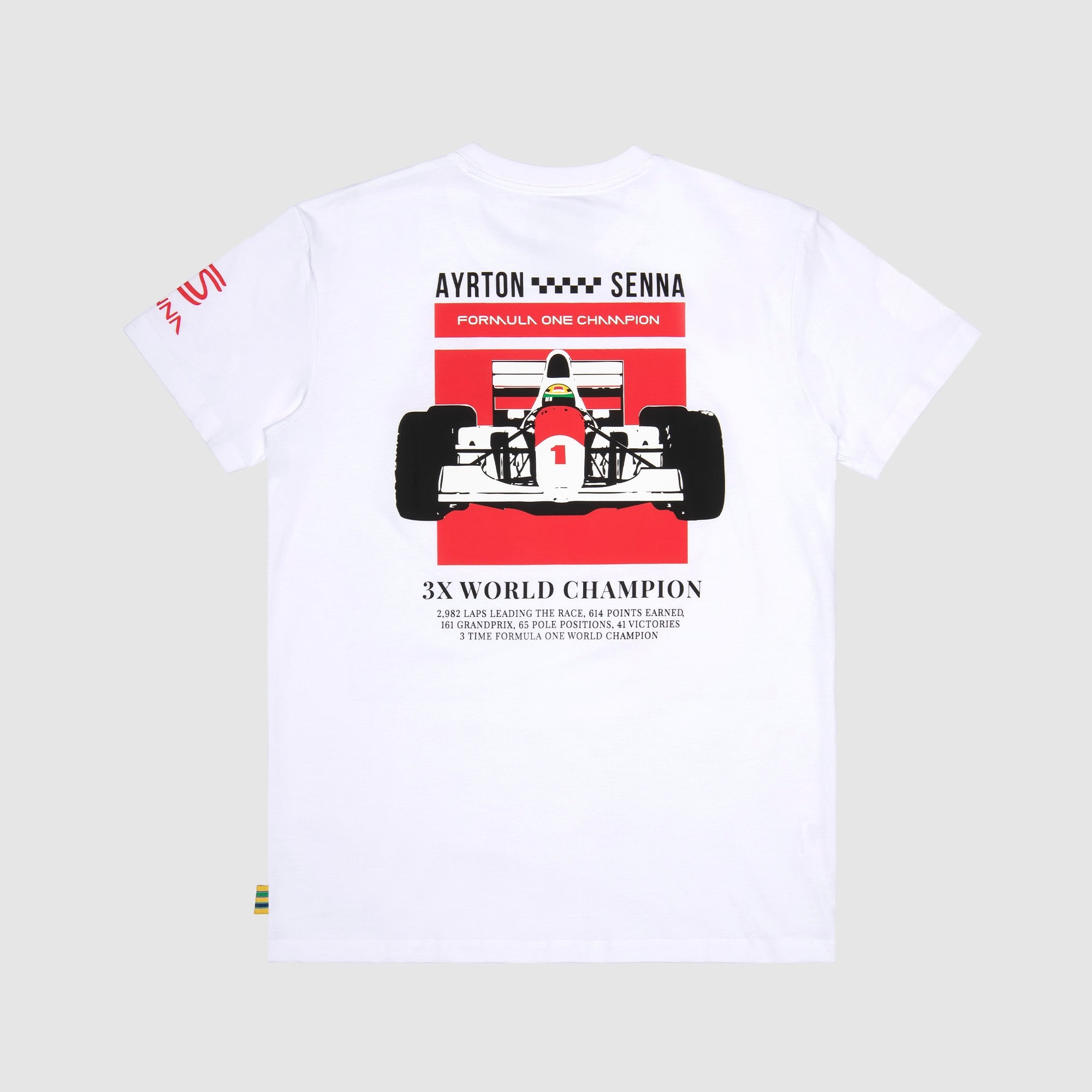 Men's Formula 1 White Ayrton Senna T-Shirt
