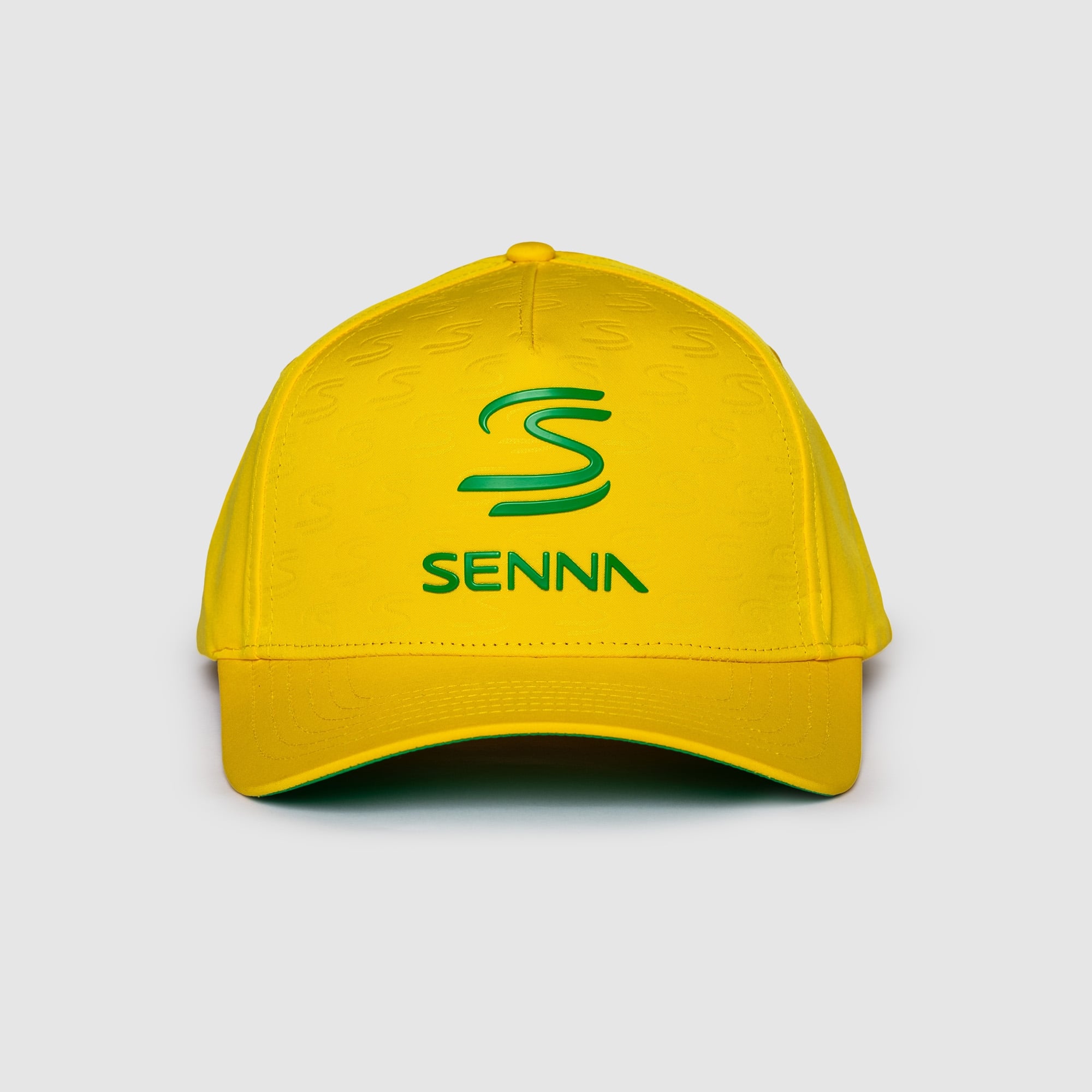 Men's Formula 1 Yellow Ayrton Senna Debossed Curved Peak Adjustable Hat