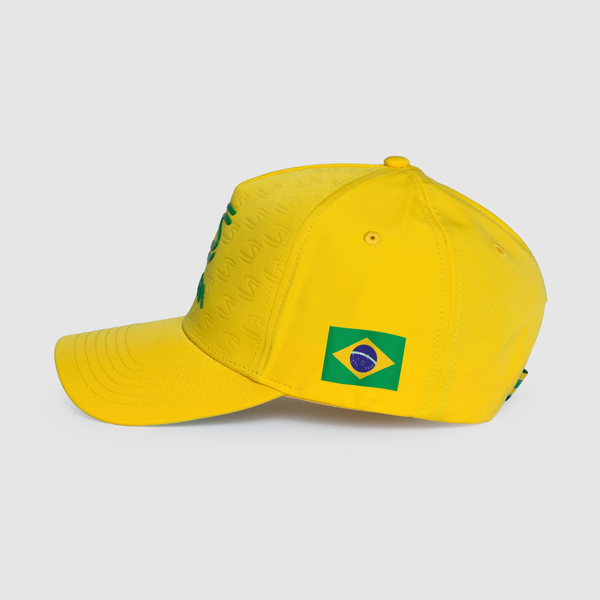 Men's Formula 1 Yellow Ayrton Senna Debossed Curved Peak Adjustable Hat