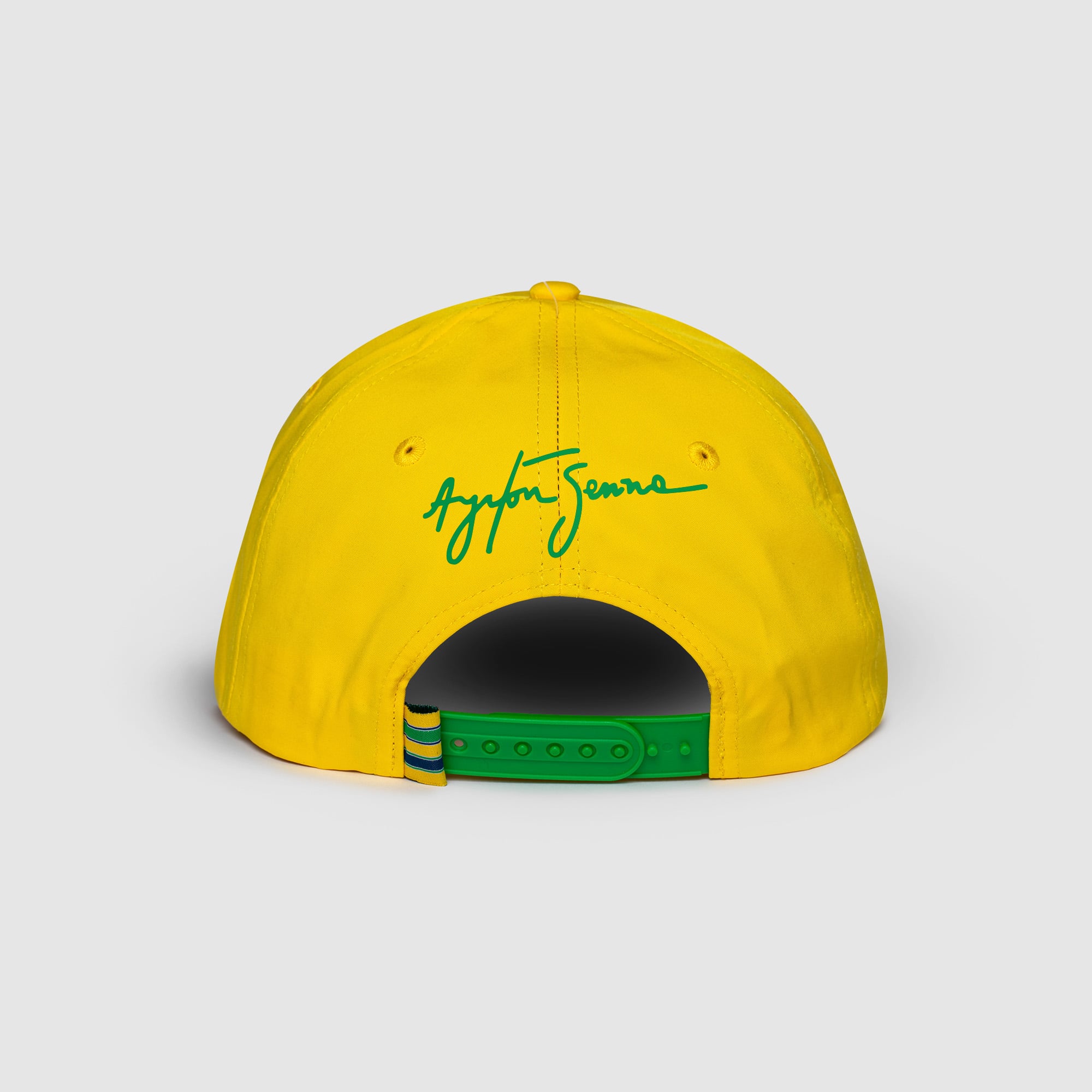 Men's Formula 1 Yellow Ayrton Senna Debossed Curved Peak Adjustable Hat