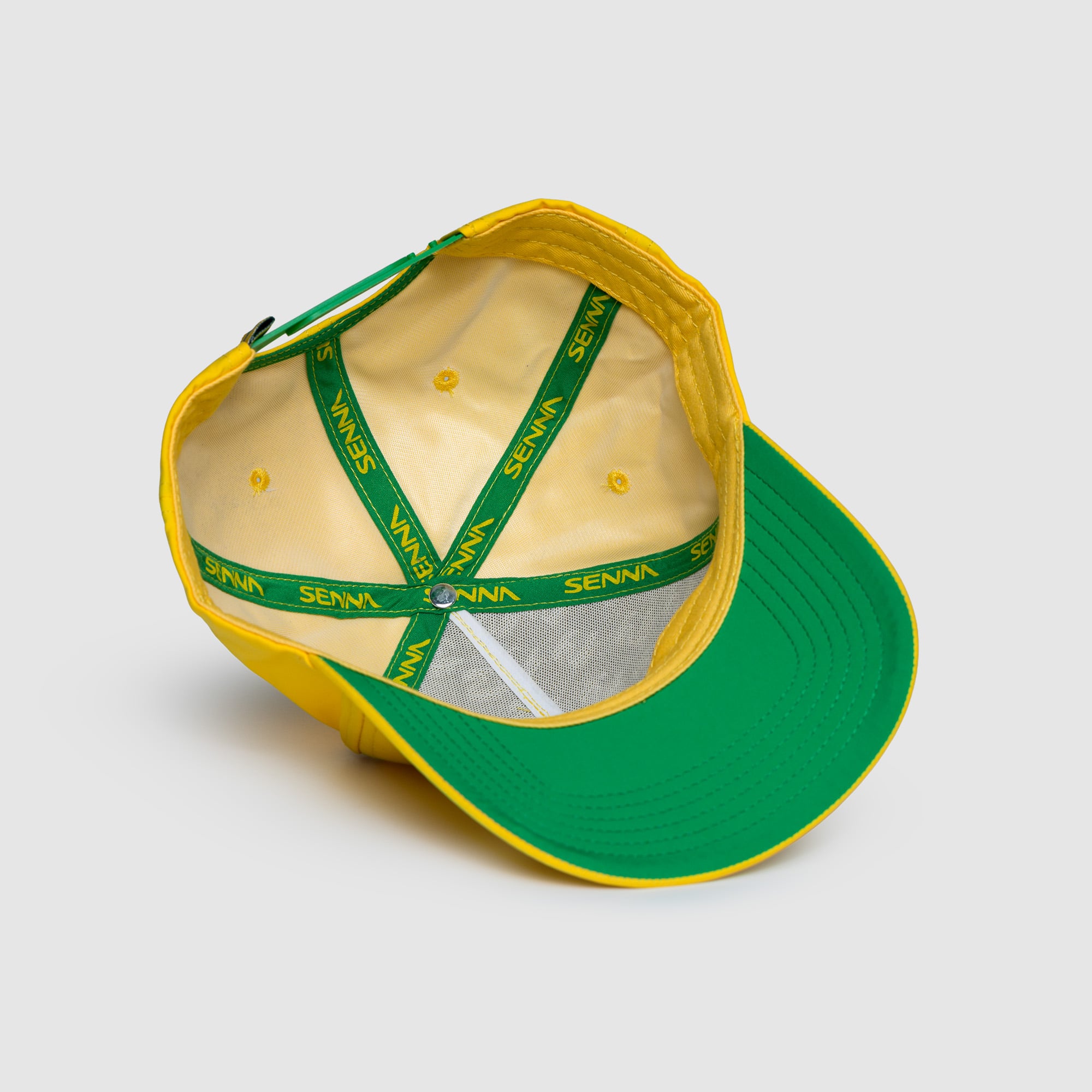 Men's Formula 1 Yellow Ayrton Senna Debossed Curved Peak Adjustable Hat
