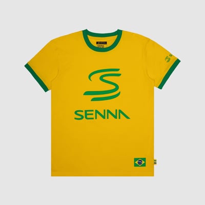 Ayrton Senna Formula 1 Vertical Scale Legacy T-Shirt - Yellow
