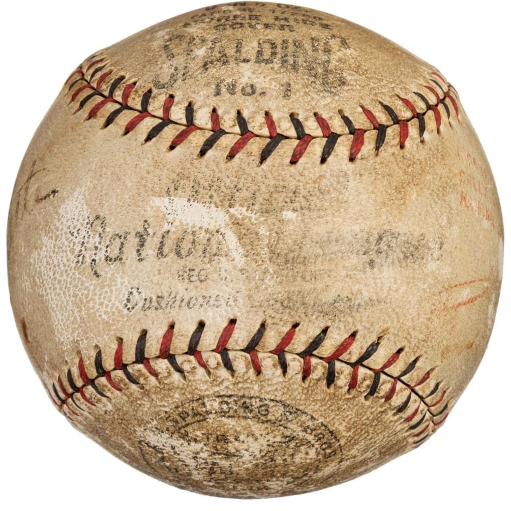Babe Ruth Lou Gehrig New York Yankees Signed Spalding Baseball PSA+BAS LOA