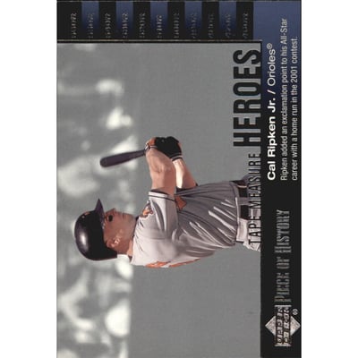 2002 UD Piece of History Tape Measure Heroes #TM2 Cal Ripken