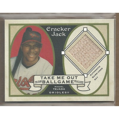2005 Topps Cracker Jack Take Me Out to the Ballgame Mini Relics #MTE2 Miguel Tejada Bat