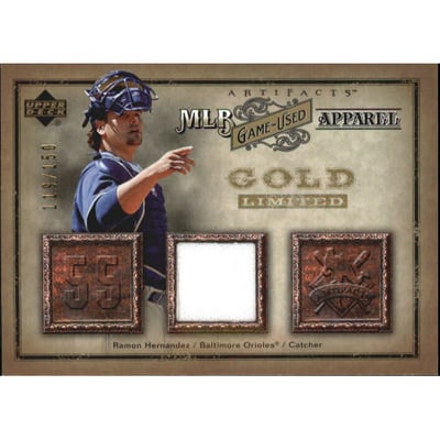 2006 Artifacts MLB Game-Used Apparel Gold Limited #RH Ramon Hernandez Jsy/150