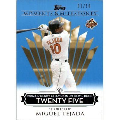 2008 Topps Moments and Milestones Blue #67-25 Miguel Tejada