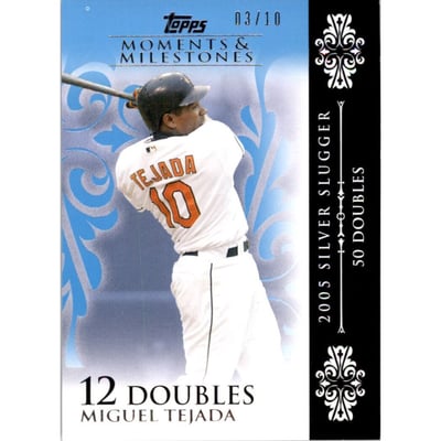 2008 Topps Moments and Milestones Blue #68-12 Miguel Tejada