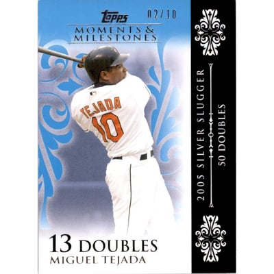 2008 Topps Moments and Milestones Blue #68-13 Miguel Tejada
