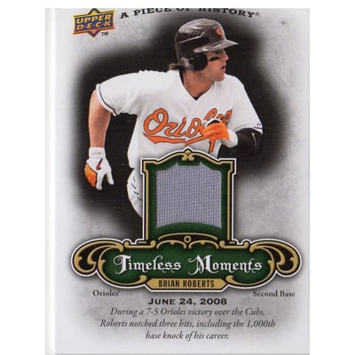 2009 UD A Piece of History Timeless Moments Jersey #TMBR Brian Roberts
